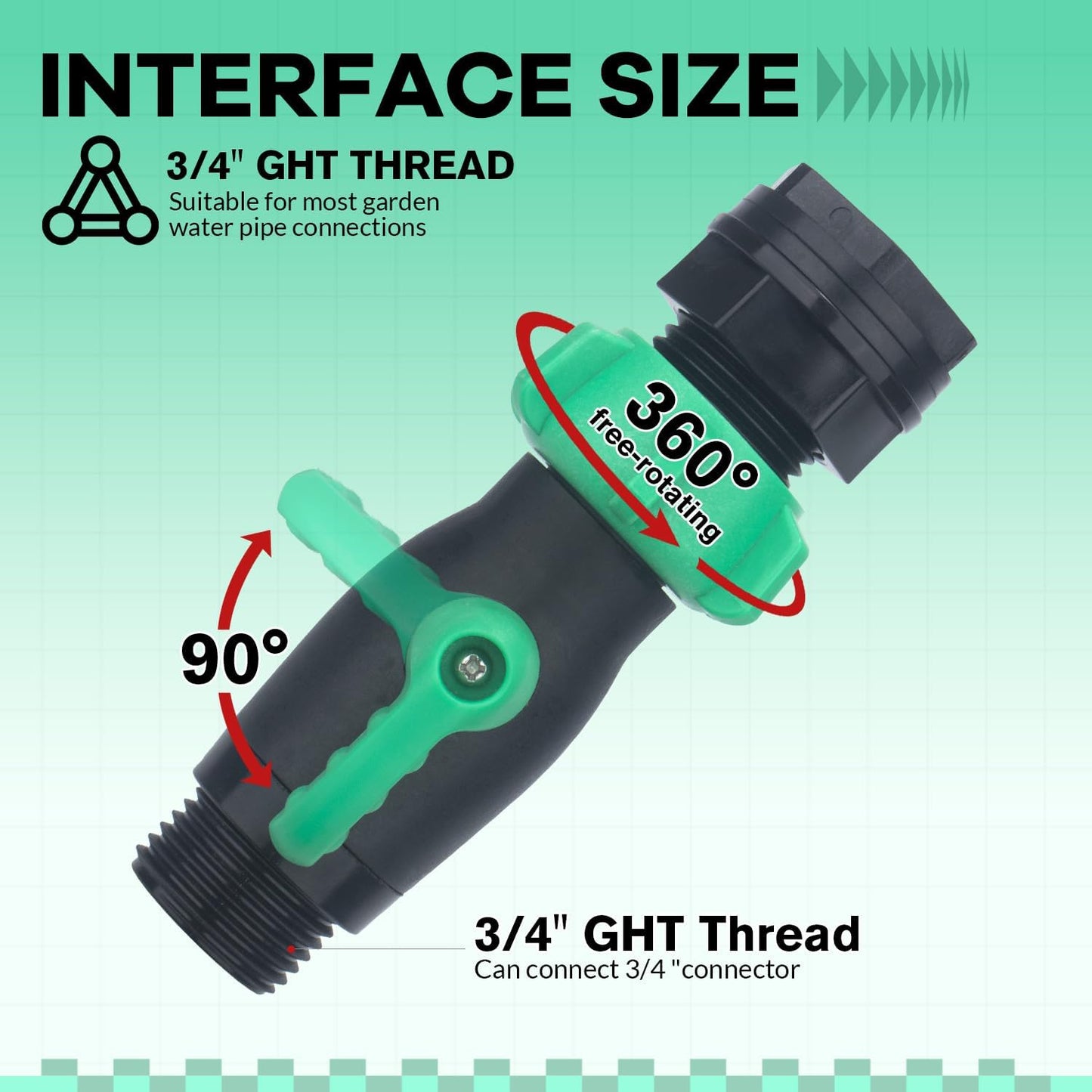 Rain Barrel Spigot Kit 2 Pack High Flow, 3/4" GHT Heavy Duty Plastic Water Barrel Spigot Kit with Bulkhead Fitting, Water Rain Barrel Diverter Kit for Outdoor Plastic Bucket (180 degrees)