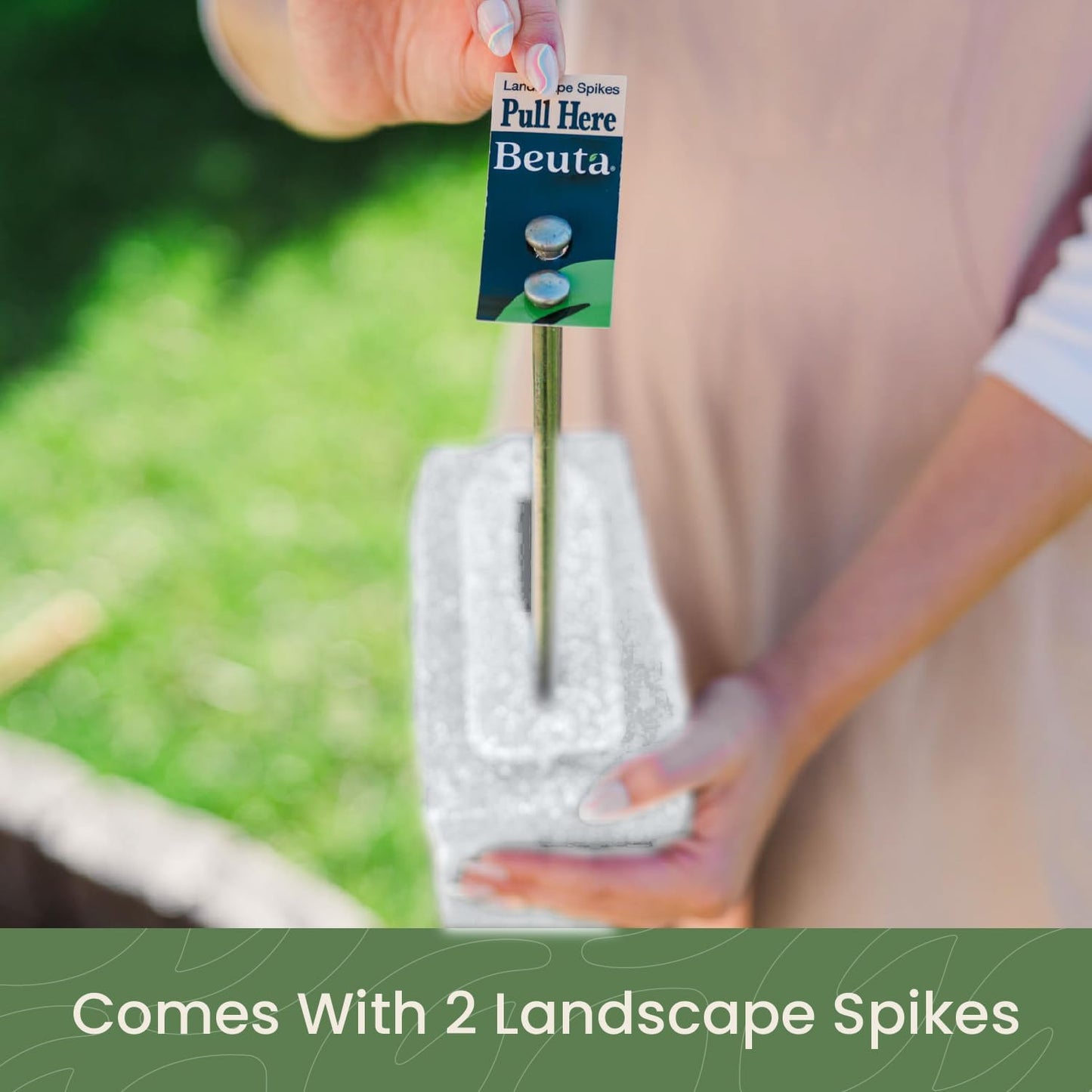 Beuta Landscape Edging | Garden Edging Border | Faux Stone Blocks for Lawn Edging, Flower Beds & Yard Edging – 40 Pack | Each Section Has 6 Blocks 48" L x 4" W x 6.5" H | 80 Spikes | Limewash