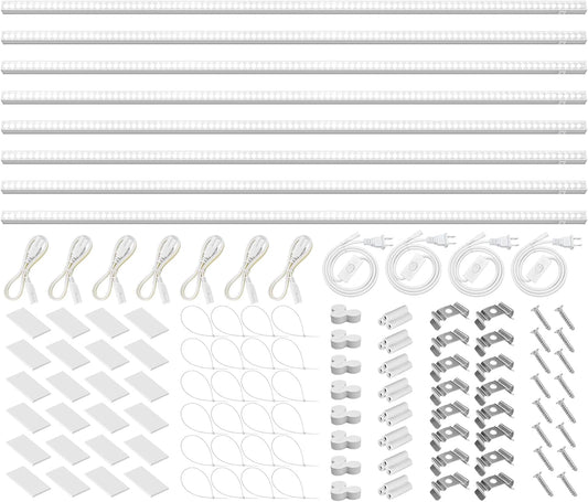 Barrina T5 Grow Lights for Indoor Plants, 4FT 160W (8 X 20W) Full Spectrum Grow Light with Separate Switch, Linkable Grow Lamp, Indoor Plant Lights for Growth, Plug and Play, 5000K, 8 Packs