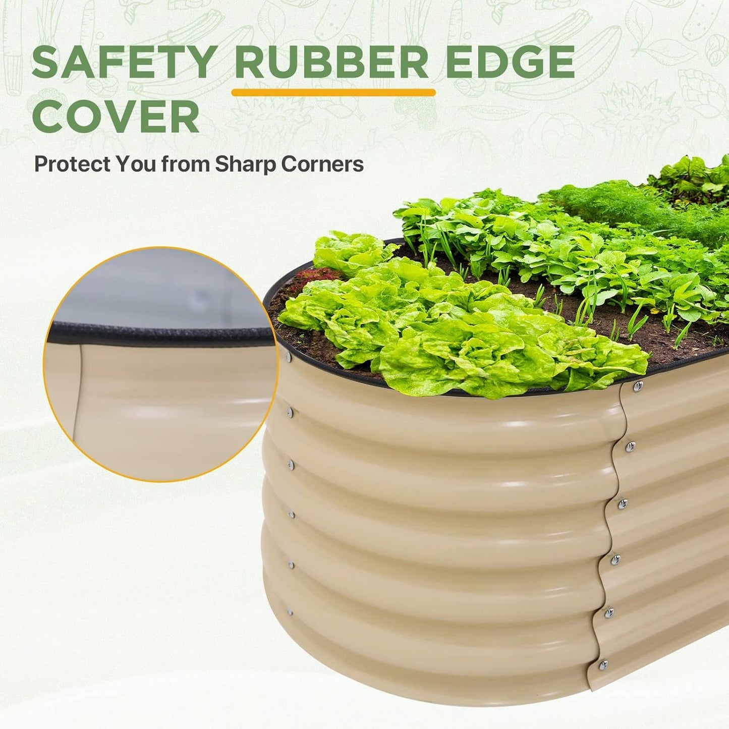 EAGLE PEAK 9 in 1 Modular 17in Customizable Elevated Raised Garden Bed Kit with Multiple Configurations, Outdoor Metal Planter Box Steel Flower Bed, Pearl White