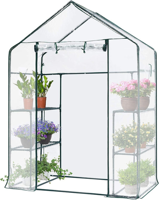 VIVOSUN Transparent 57 x 29 x 77-Inch Mini Walk-in Green House with Windows and Anchors, Plant Garden Hot House