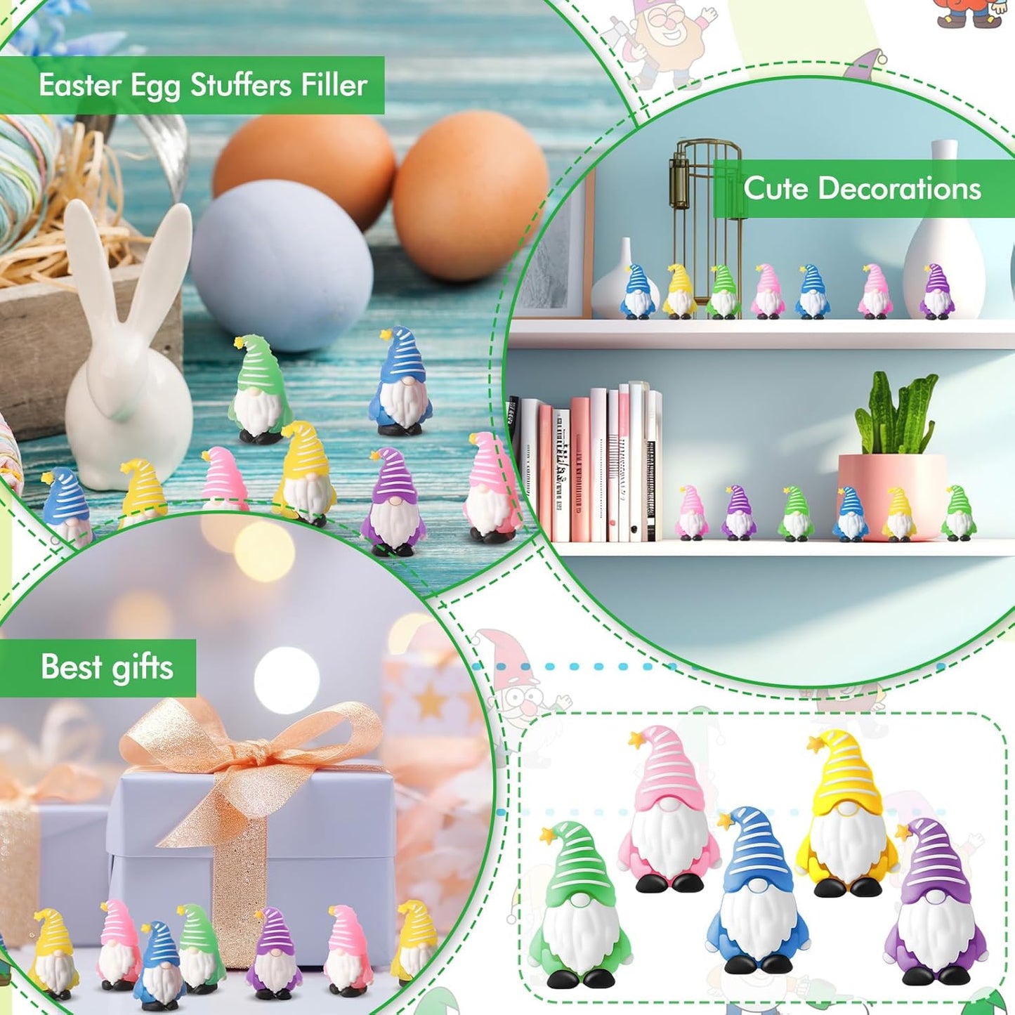 25 Pcs Luminous Mini Gnomes Figurines Fairy Glow in Dark Garden Miniature Gnome Figurines Decor Funny Poses Garden Yard Home Patio Lawn Backyard Hide See DIY Craft