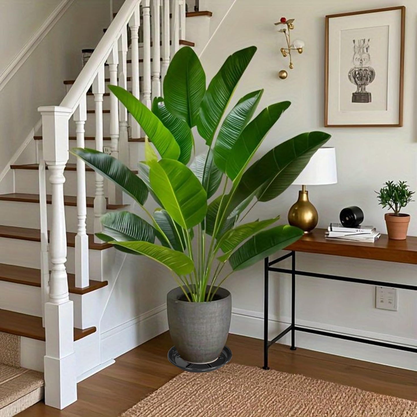 6 Pack of 12 inch Plant Saucer, Large Heavy Duty Plastic Plant Saucers Round, Plant Drip Trays for Indoors Outdoor, Plant Water Tray for Planters, Black