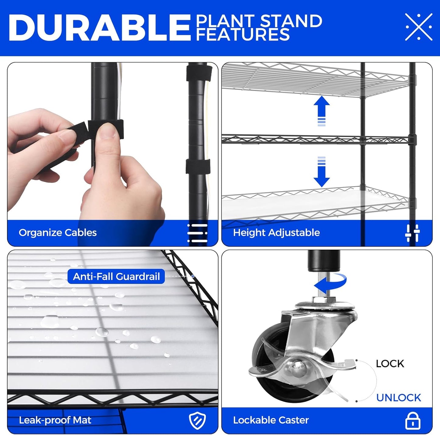 Barrina CX2 Plant Stand with Grow Lights for Indoor Plants, 6-Tier Metal Plant Shelf Display Rack with 2FT 30W Per Full Spectrum Plant Light, 3 Adjustable Spectrum, Timer, for Growing, 29.5x13.8x71IN