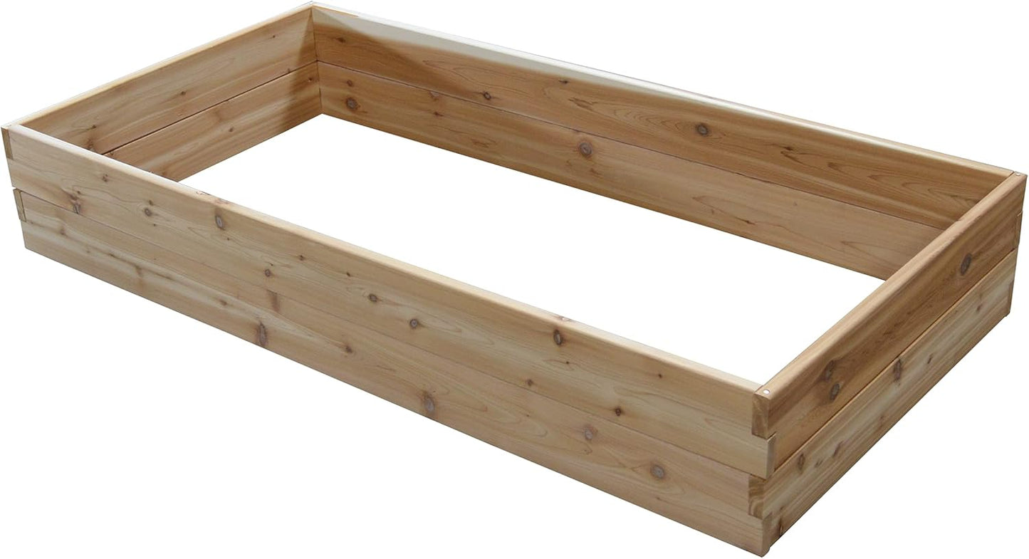Red Cedar Wood Raised Vegetable Garden Bed - Amish Made in USA (11" Double Raised Bed, Unfinished)