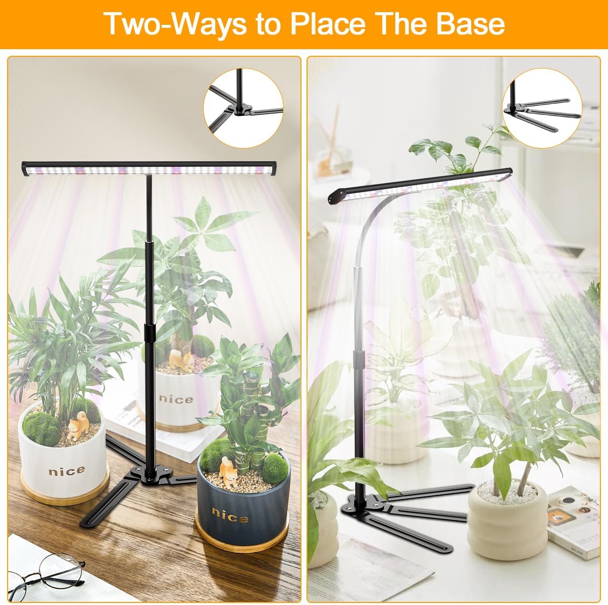 Super-Bright Grow Light for Indoor Plants, 6000K 108LEDs Full Spectrum Plant Lamp with Timer 4/8/12Hrs & Height Extendable for Home Office Desktop Plants, 12V 3A High Power Output for Faster Growth