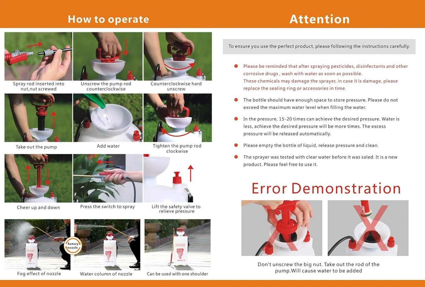 CLICIC 4 Gallon (16L) Lawn and Garden Portable Sprayer Pump Pressure Sprayer with Four Spray Poles Totaling 52 inches in Length