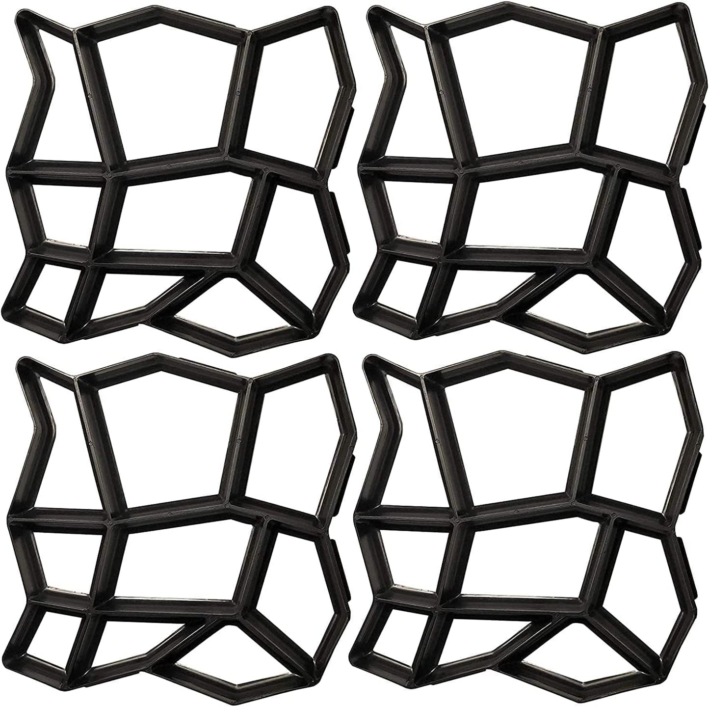 Walk Path Maker, Pathmate Stone Mold Paving Pavement Concrete Molds Stepping Stone Paver Walk Way Cement Molds for Patio, Lawn & Garden(4 Packs 13 x 13 x 1.4 inch)