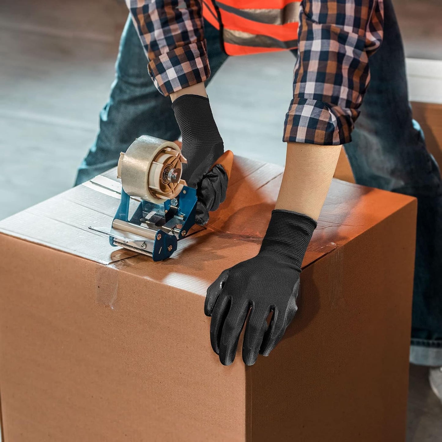 Evridwear Work Gloves with Grip Rubber Coated for Men Women Warehouse Mechanic,12 Pairs Bulk