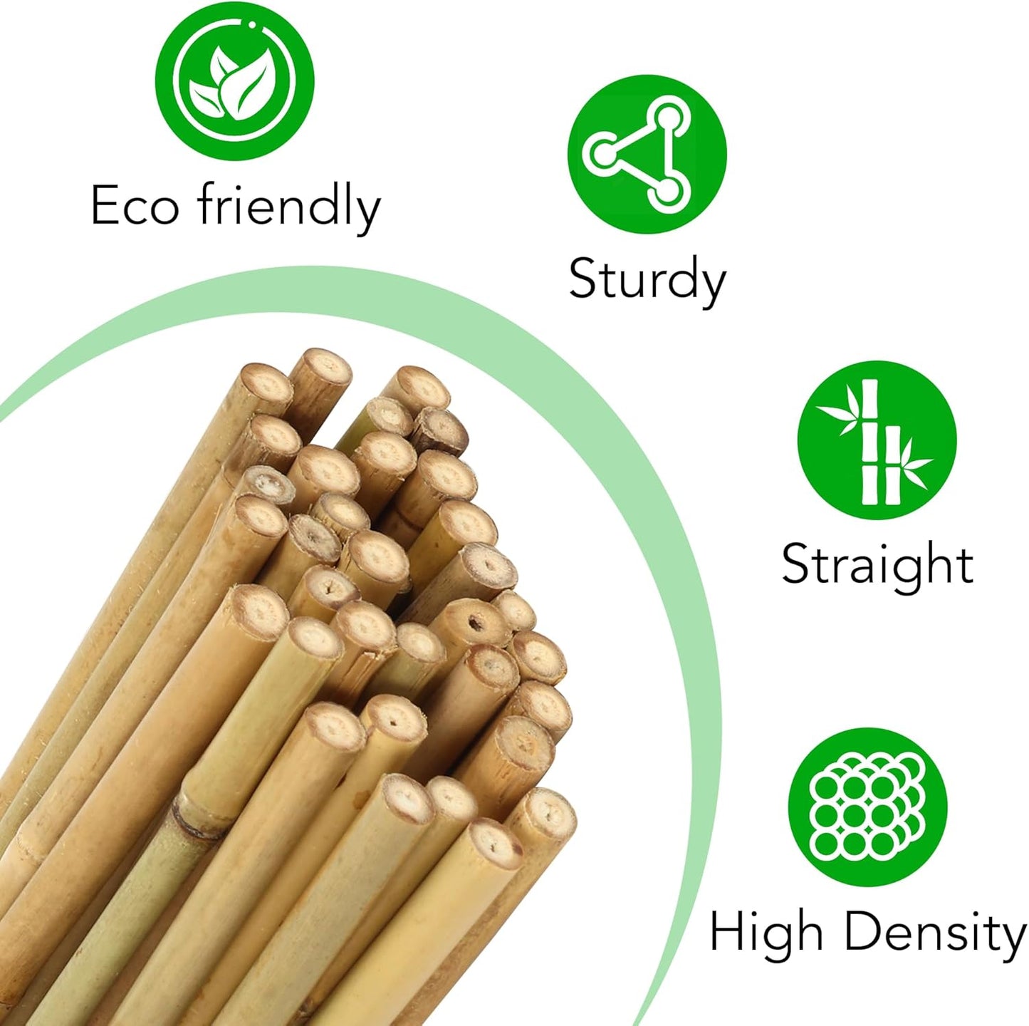 SWANGSA 45 Pack Bamboo Stakes for Plant 6 Feet, Bamboo Sticks for Garden Plant Support Stakes Poles for Tomatoes, Beans, Flowers, Potted Plants, Indoor and Outdoor Climbing Plants