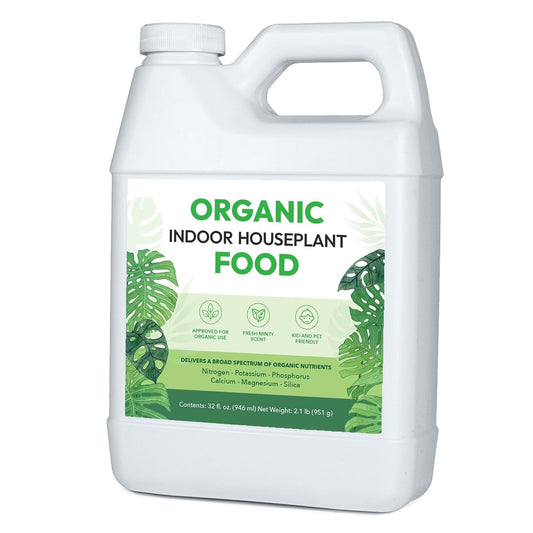 Organic Indoor Houseplant Food - Use on All Live Indoor Plants, Orchids, and Succulents | Concentrated Liquid Fertilizer Alternative (32oz, Mixes to 32 Gallons)