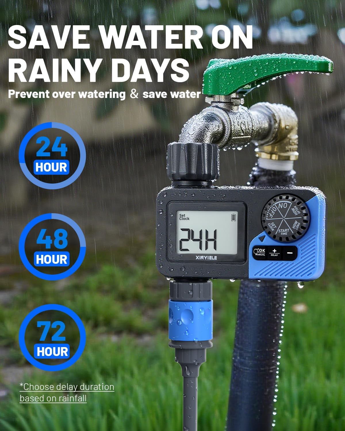 Smart Sprinkler Timer, Programmable Garden Smart Hose Watering System Equipment for Garden, Automatic Irrigation for Yard/Lawn, 1 Outlet