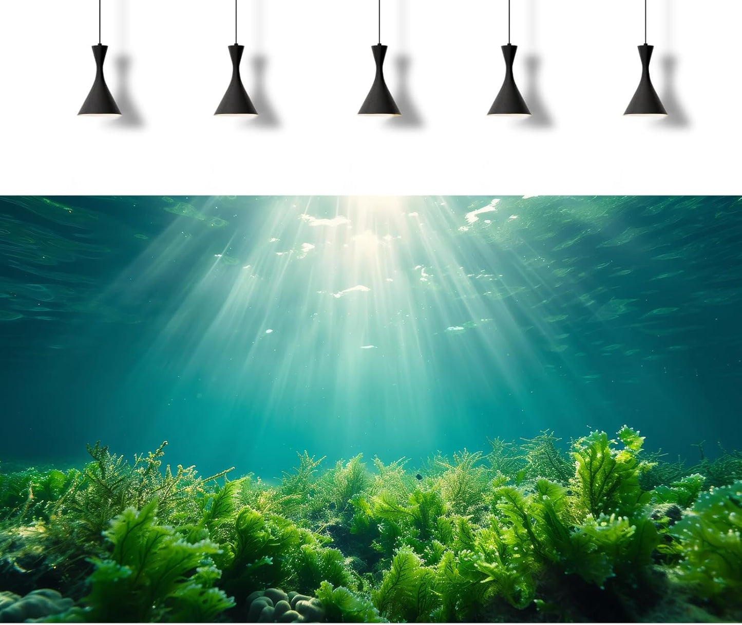 Deep Ocean Fish Tank Background Under The Sea Aquatic Plants Aquarium Background Underwater Corals Sunray Terrarium Backgrounds Tropical Fish Ocean World Aquarium Backgrounds Decorations 72x24in