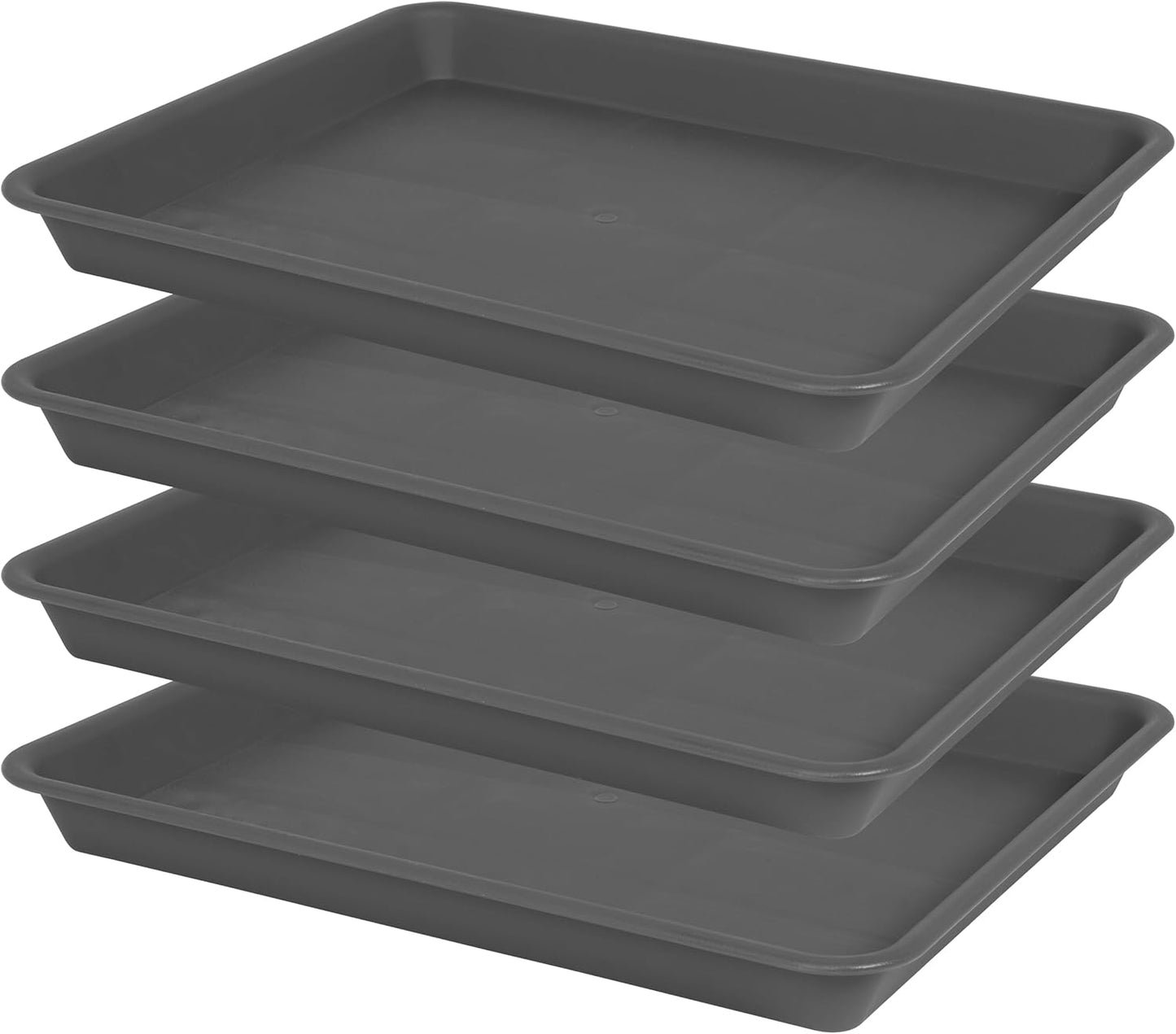 Rectangle Plant Tray, Plant Drip Tray, Plant Pot Saucers, Plant Germination Trays, Plant Saucers, 14.5'' x 11'' x 1.5'' (4 pack), Gray