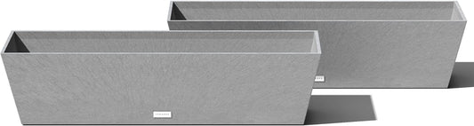 Veradek Pure Series Window Box Planter - Long Rectangular Planter for Indoor or Outdoor Windowsill/Balcony | Durable All-Weather Use with Drainage Holes | Modern Decor for Herbs, Small Plants, Flowers