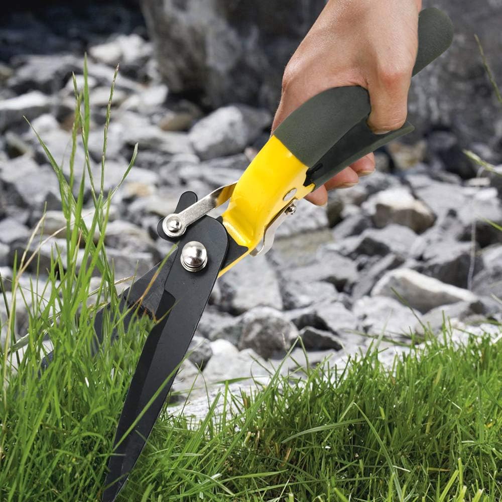 JARDINEER Sharp Grass Shears, Grass Clippers Handheld, Manual Grass Cutter Edging Shears for Lawn Garden