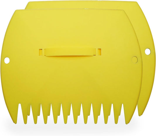 GardenHOME Leaf Scoops Hand Rakes, Large Leaf Grabbers for Yard Work and Garden Use, Clear and Collect Garden Rake, Leaf Scooper and Claws for Leaves, Lawn Debris, and Trash Cleanup, Yellow