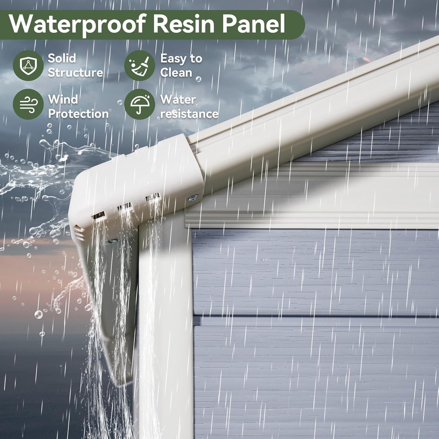 Aoxun 4'x6' Resin Outdoor Storage Shed Utility Tool Shed Storage House, Multi-Purpose Utility Tool House Applicable for Bike, Clutter Storage for Backyard, Patio - Gray