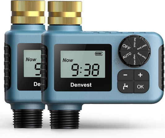 2 Packs Hose Timer with Brass Inlet, Water Timer for Garden Hose Faucet, Sprinkler Timer Outdoor