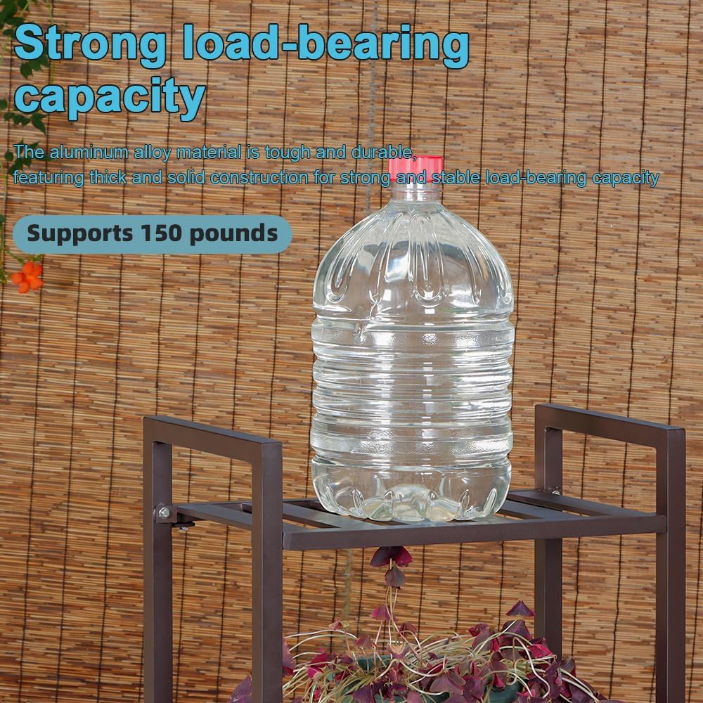 Plant Stand for Versatile Decor - Indoor/Outdoor Aluminum Stand with 300 LBS Strength, Sized L17.7 x W11.8 x H38.5 inch - Perfect for Patios, Gardens, Living Rooms