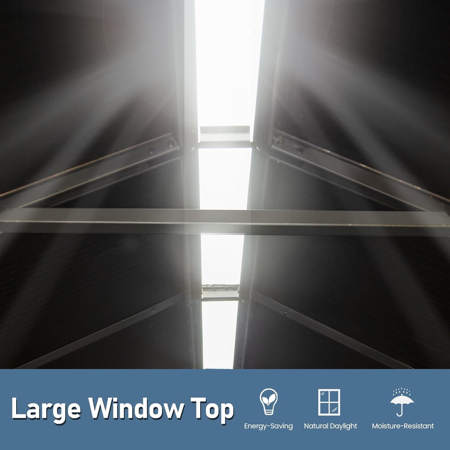 Domi 5x3 FT Outdoor Resin Storage Shed, All-Weather Double-Wall Storage Building for Backyard, Garden, Lawn Tools, Mower, Bike & Pool Equipment, Lockable Doors, Ventilated Roof, Grey