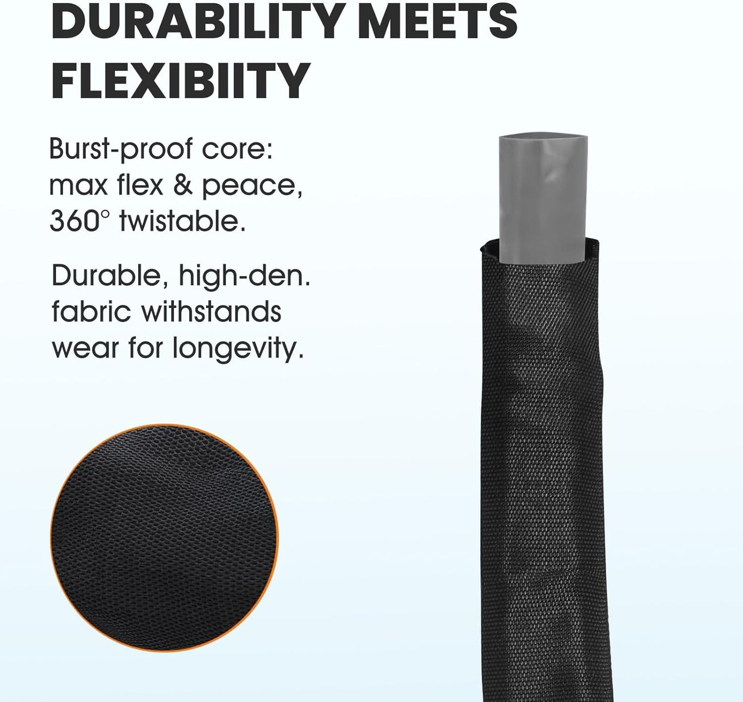 2025 Upgraded 50FT Non-Expanding Garden Hose, Lightweight, Flexible Ultra-Light Water Hose, Burst-Resistant, Lead-Free, Anti-Kink, High-Pressure