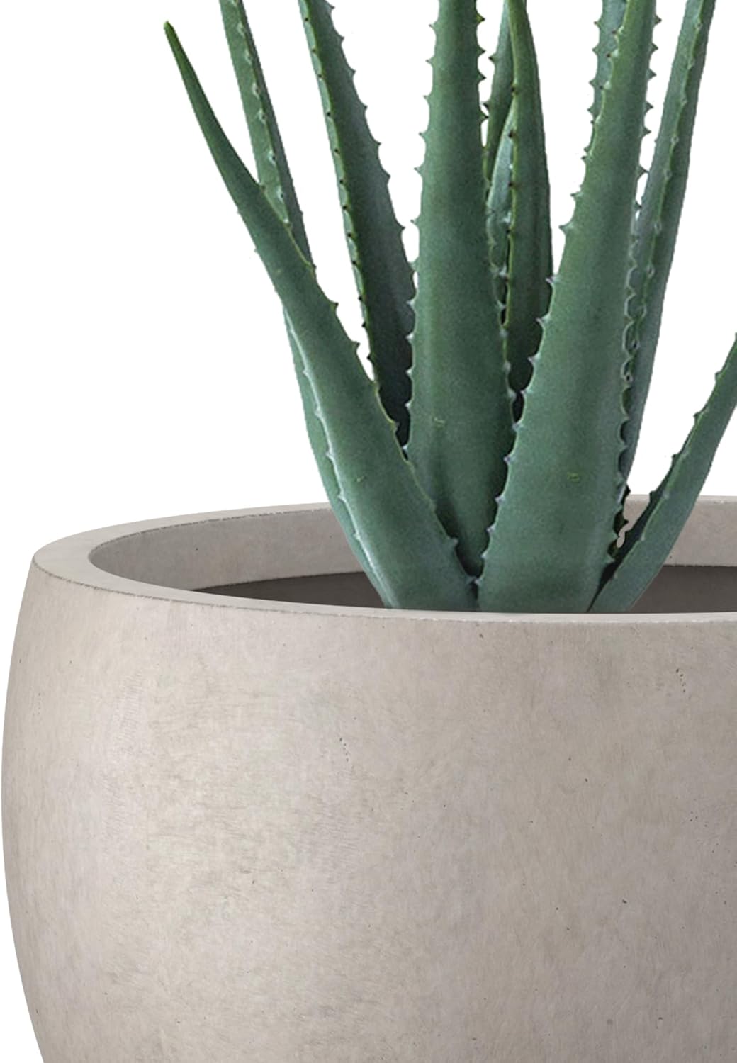 Kante 19.9",15.7",11.8" Dia Round Concrete Planter Set of 3, Outdoor/Indoor Large Bowl Plant Pots with Drainage Hole and Rubber Plug for Garden Patio Balcony Home, Weathered Concrete