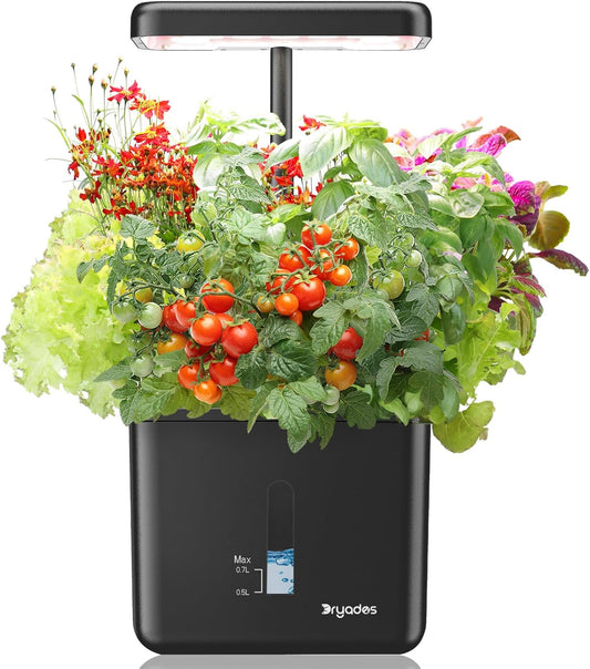 Indoor Garden Growing Systems Self-Watering Plant Pot Smart Gardening System with 17 Watts LED Grow Light Auto Timer Gardening Plant Gifts for Dad Mom Plant Pot for Vegetables Herbs(No Seeds&Soil)