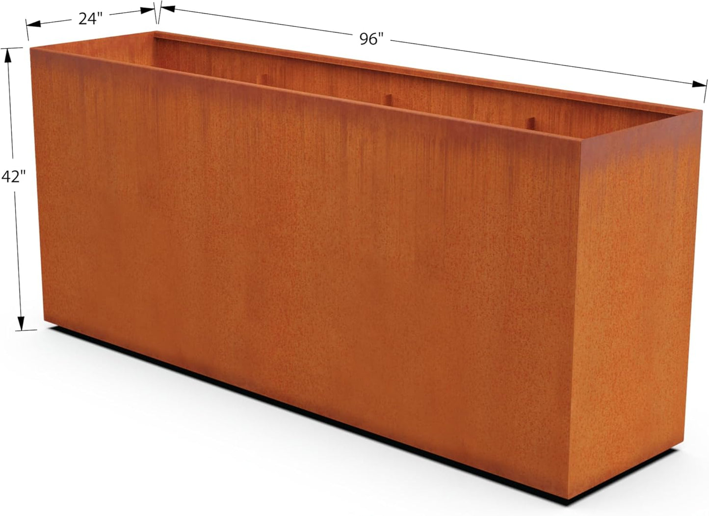 Corten Steel Planter Rectangle Outdoor Metal Garden Box Heavy Duty | Made in USA | Fully Assembled