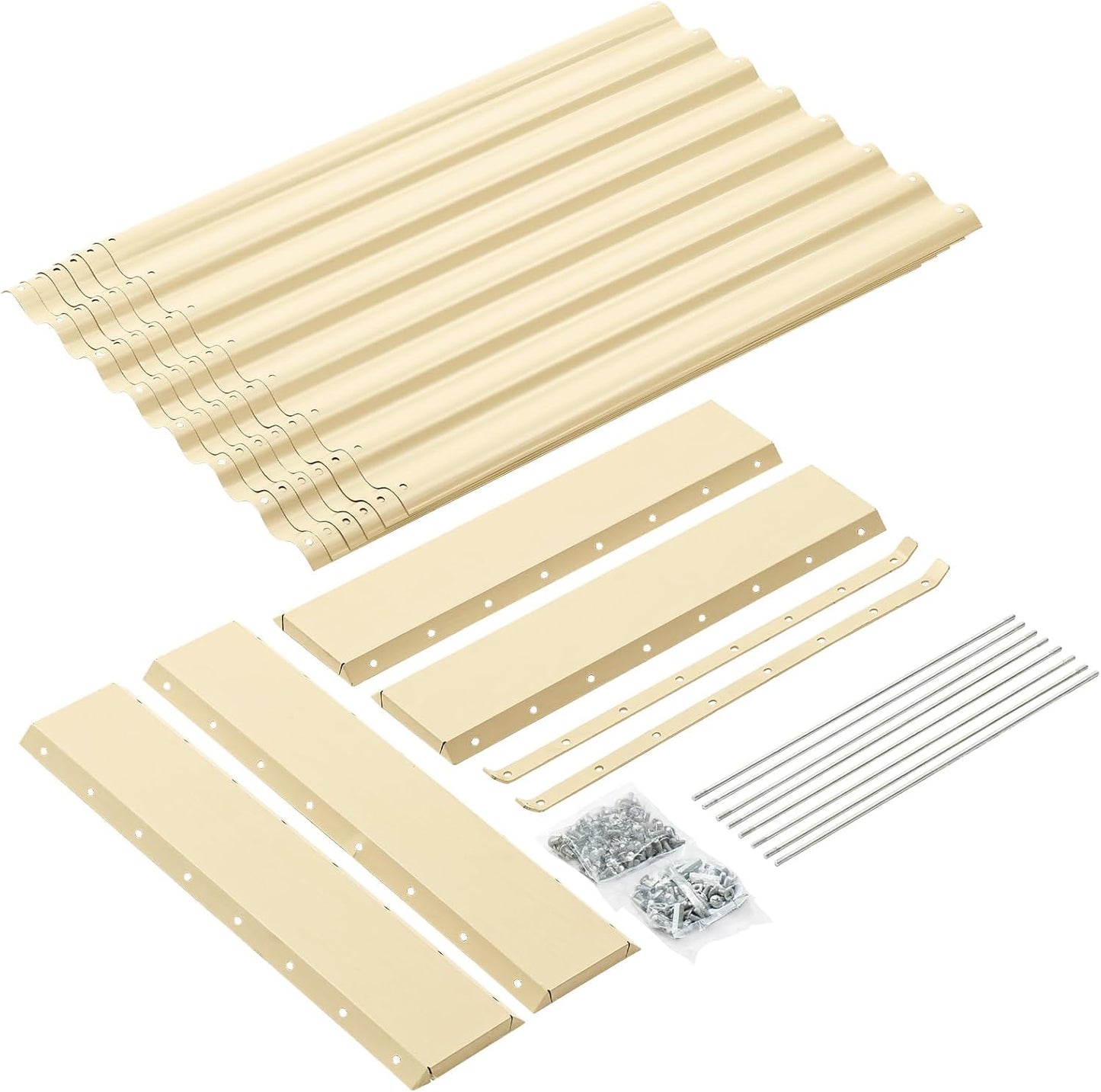 Land Guard 6x3x2ft Galvanized Raised Garden Bed, Planter Boxes Outdoor, Raised Garden Beds Outdoor for Vegetables, Flowers, Herbs, 269 Gallons, Cream Yellow…