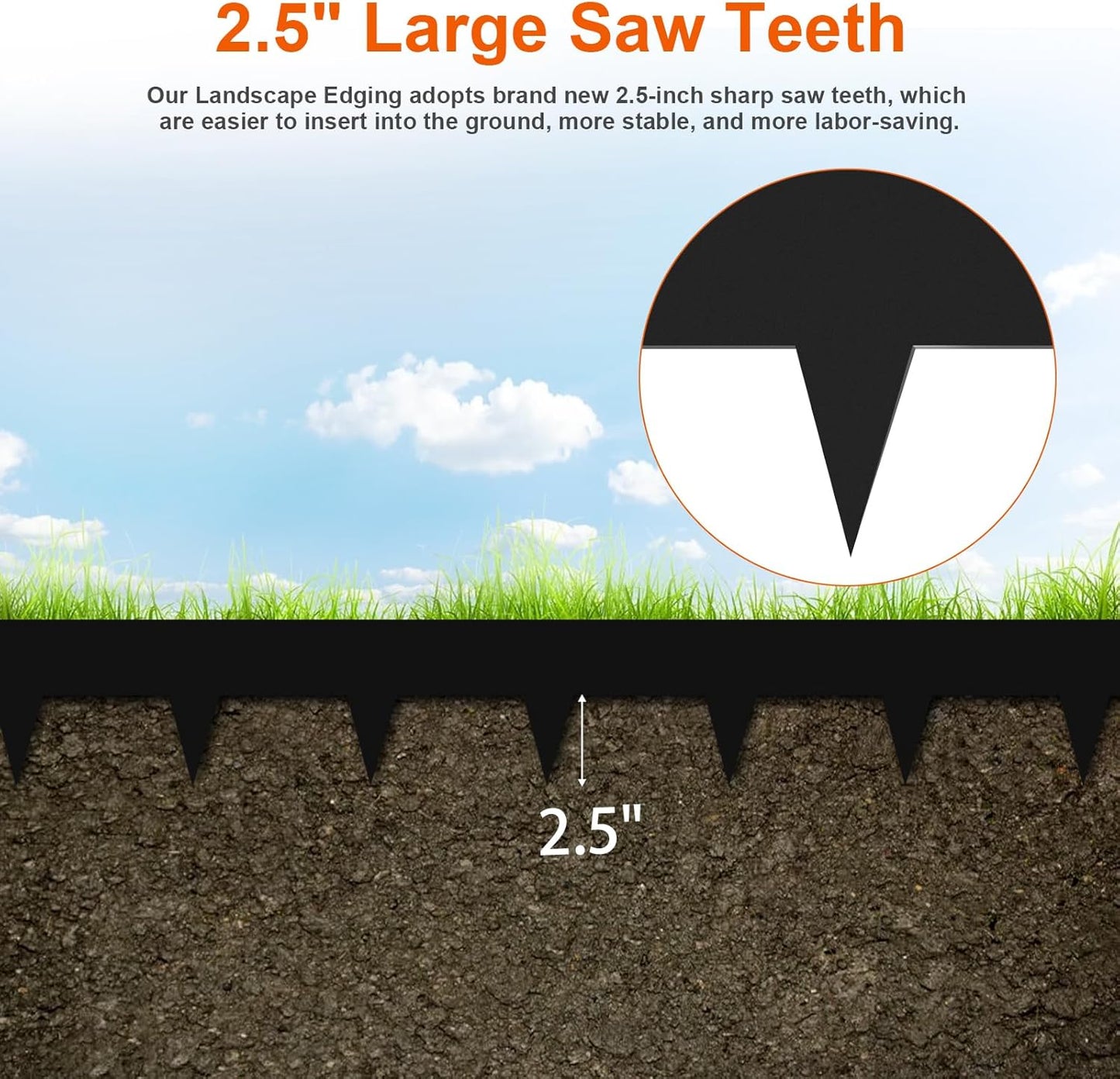 40“L X 4.5" H Metal Landscape Edging, Heavy Duty Galvanized Steel Garden Edging,10 Pack Garden Edging Border for Lawn, Flower Bed, Yard (Black)