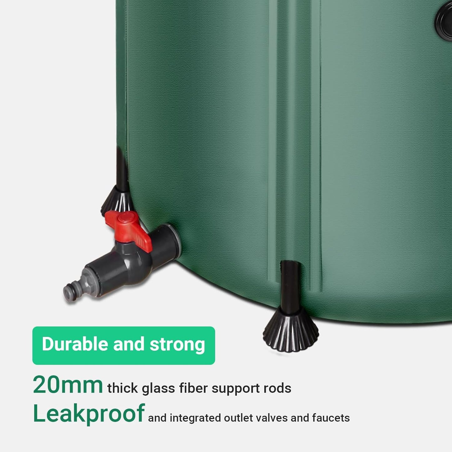132 Gallon / 500L Collapsible Rain Barrel, Foldable PVC Water Barrels to Collect Rainwater from Gutter, Portable Water Collection System with Hose Spigot, Garden Water Catcher Collector Green
