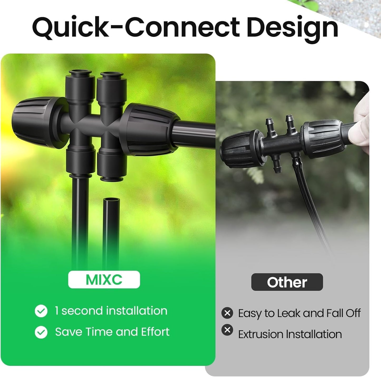 6 Packs 1/2''to 1/4''Barbed Tee,Drip Irrigation Fittings for 6-Way Connector