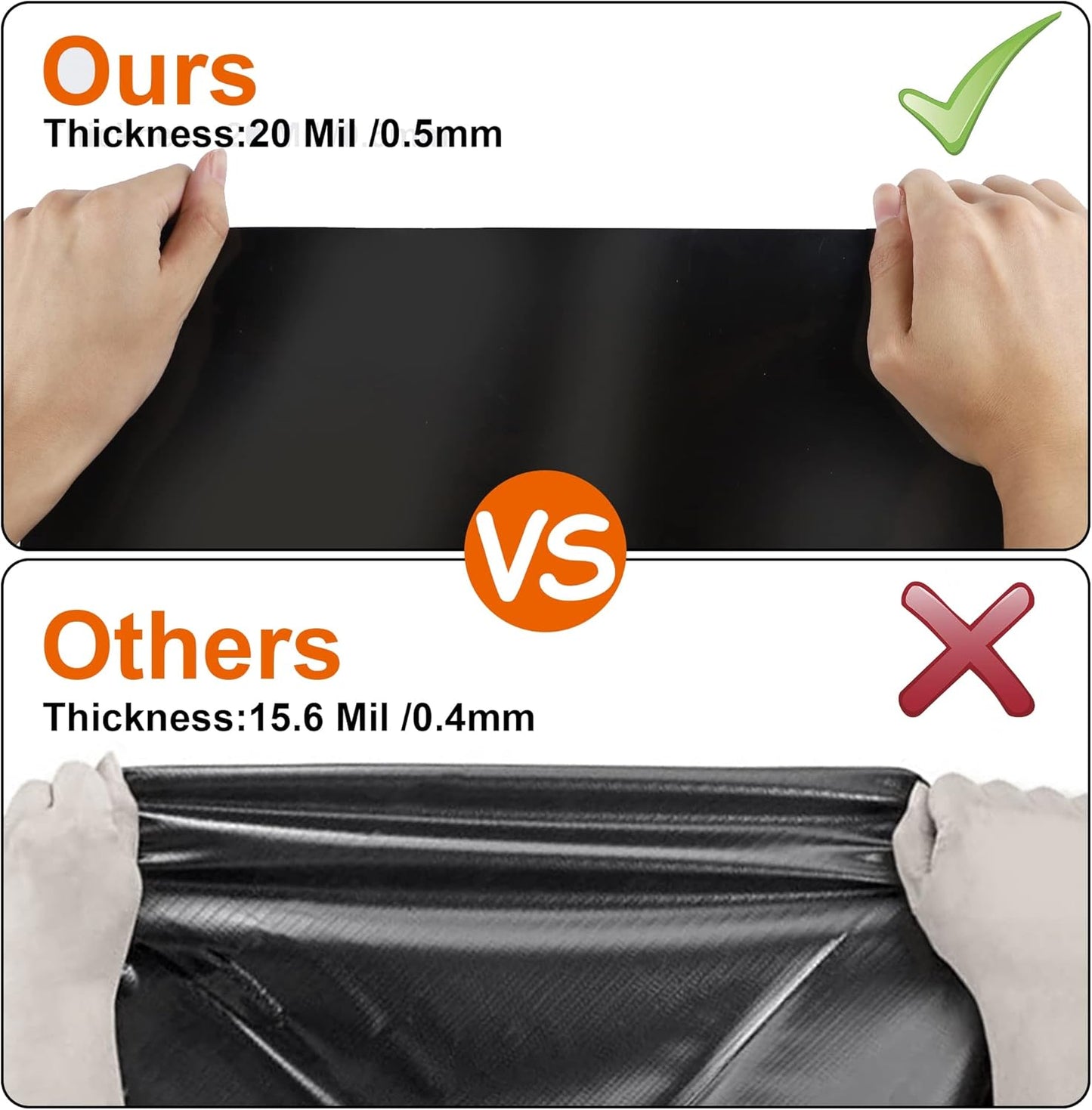 15 x 20 FT Pond Liner, 20 Mil Fish Pond HDPE Liner, Pond Liners for Outdoor Ponds, Koi Ponds, Garden Fountain, Waterfall