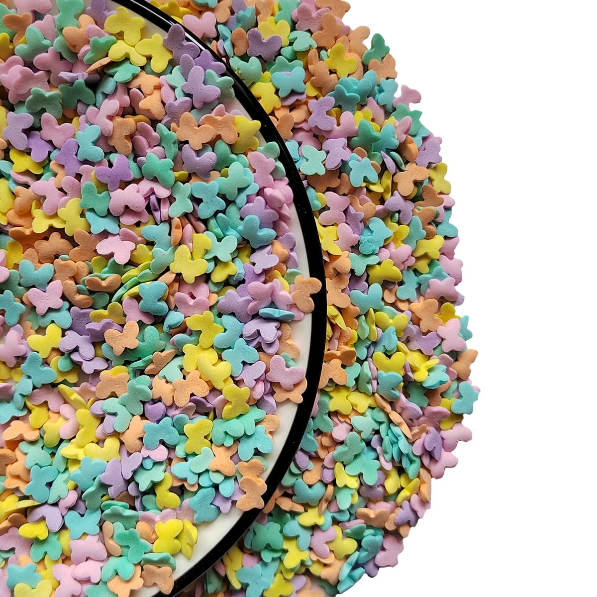 Homankit Multicolor Butterflies Sprinkles Mixed Sugar Cake Cupcake Toppers Cookie Dessert Ice Cream Donut Decoration 2.47 Ounce