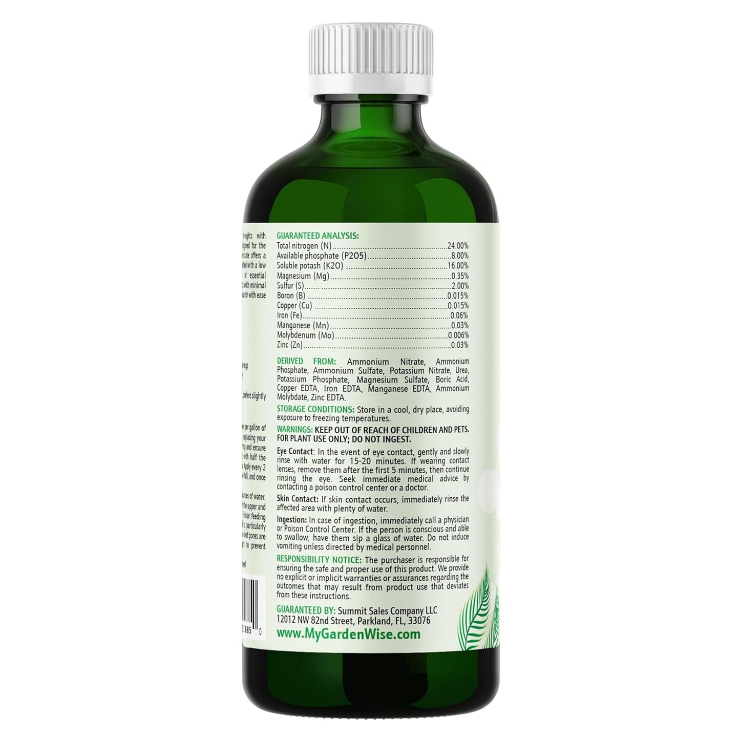 3-1-2 Liquid Fertilizer Concentrate with Micronutrients - Ideal Snake Plant Food for Sansevieria (Dracaena trifasciata), Indoor Plant Care (16 OZ)