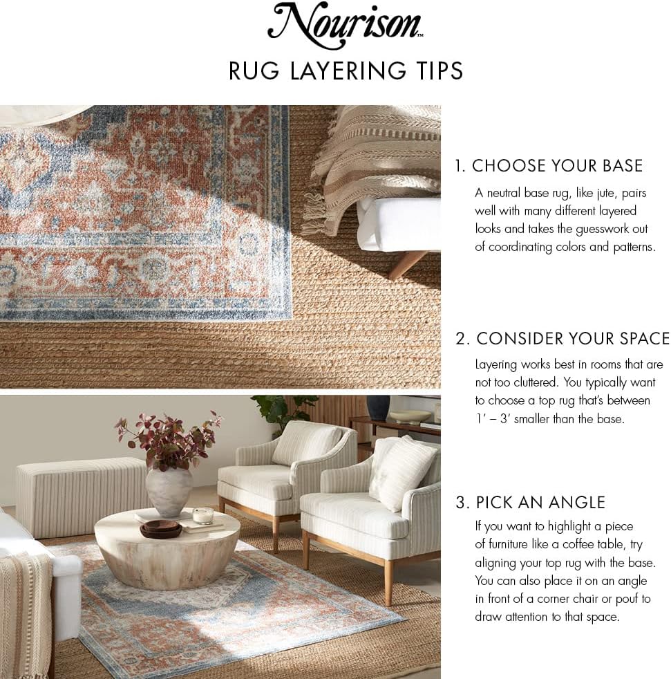 Nourison Home Home Positano 6' Runner Fabric Terracotta Area Rug