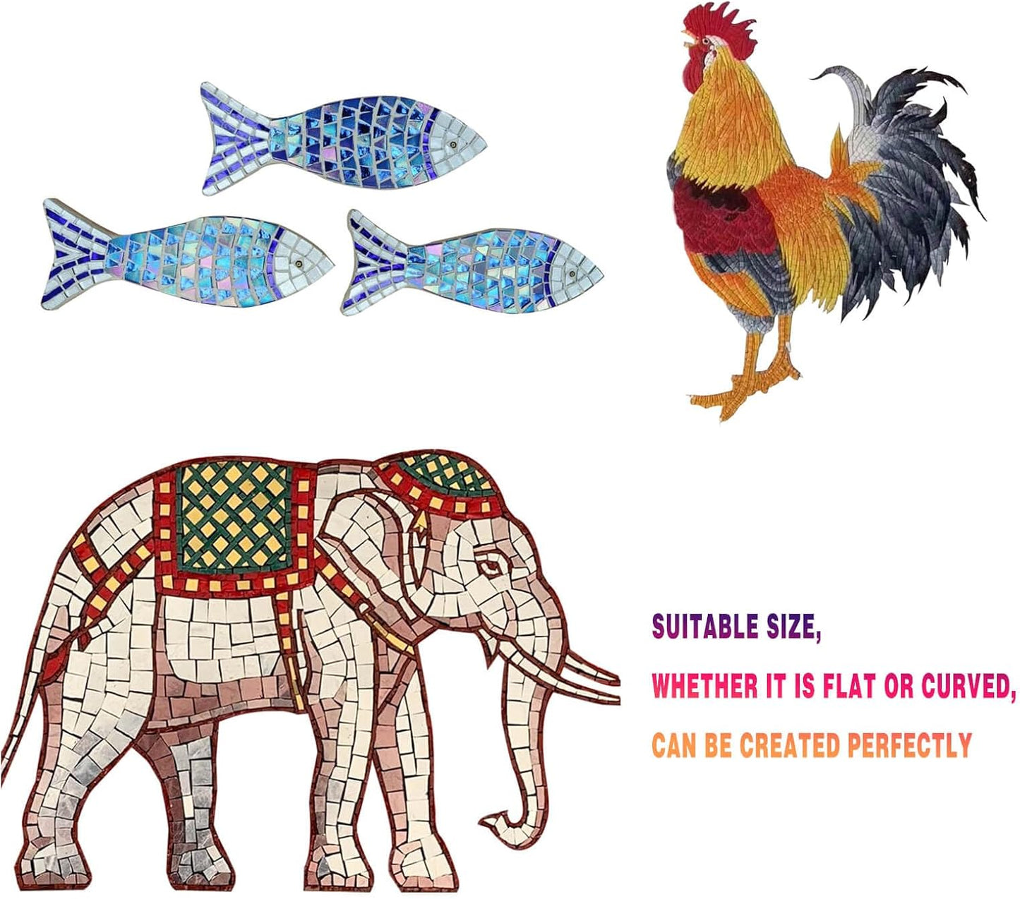 SMEIINIK 1.1lb Bulk Single Color Mosaic Tiles for Crafts, Glass Mosaic Pieces for Mosaic Puzzles, Stained Glass Tiles for Mosaic DIY, Mosaic Making Supplies(AJ20-30)