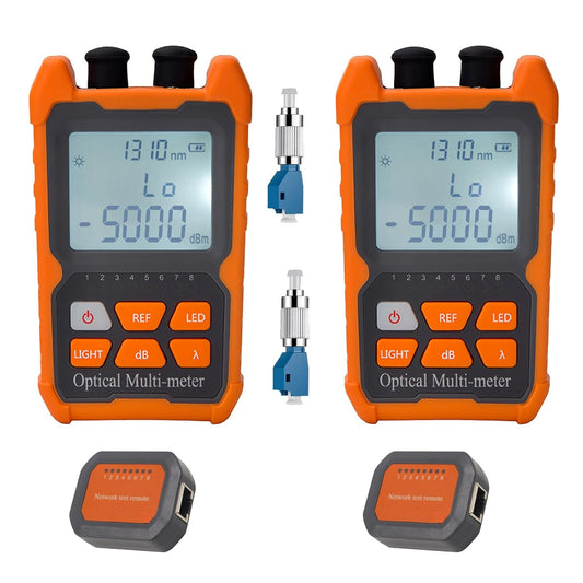 4 in 1 Function Fiber Optic Tester Portable Optical Power Meter (FC/SC/ST) & VFL 2mw Visual Fault Locator & LED, OPM & VF, Range: (-50) dBm ~ (+26) dBm，2pcs