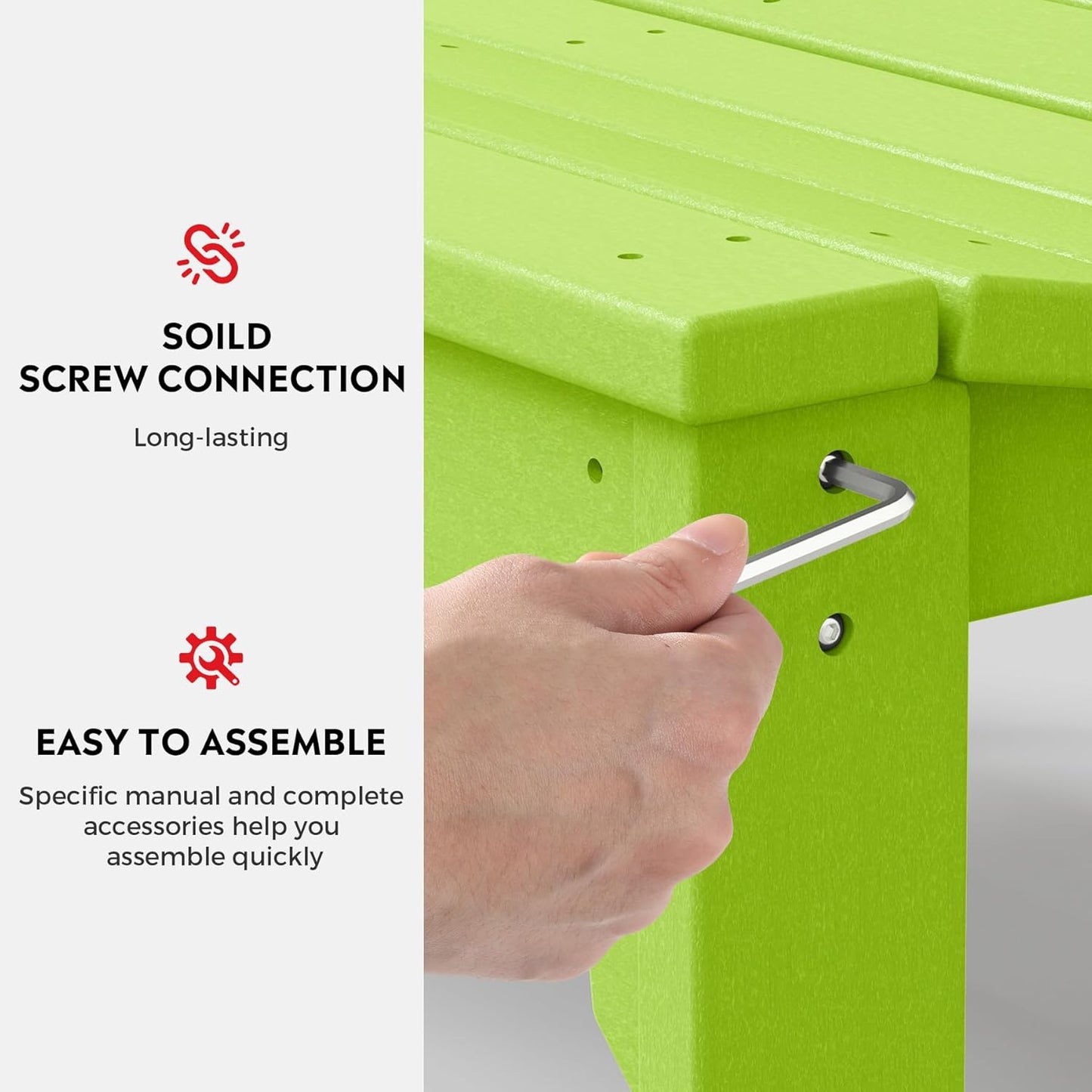 Outdoor Benches Weatherproof, All Weather Resistant Park Bench Poly Lumber Backless Garden Bench Seat for Entryway Front Porch, Lime