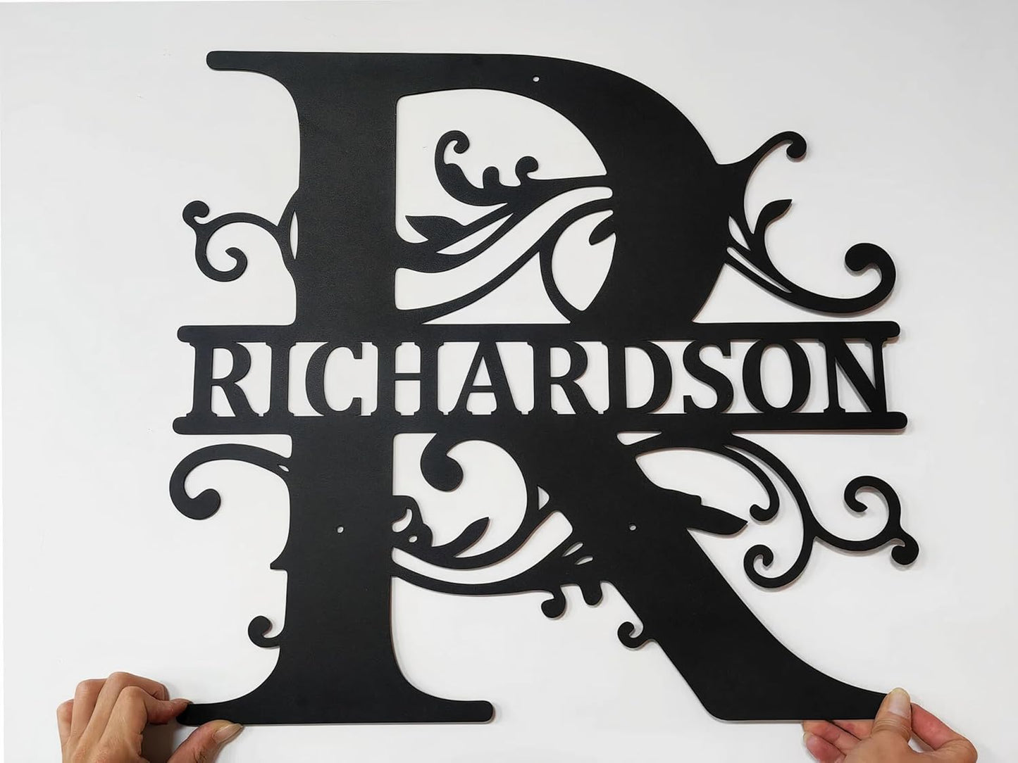 Personalized Metal Name Signs, Split Letter Monogram Wall Decor, Custom Last Name Sign, Family Name Sign for Outdoor, Personalized Wedding Gift, Garden Decor, Metal Wall Art, Housewarming Gift (MonogramDesign_10)