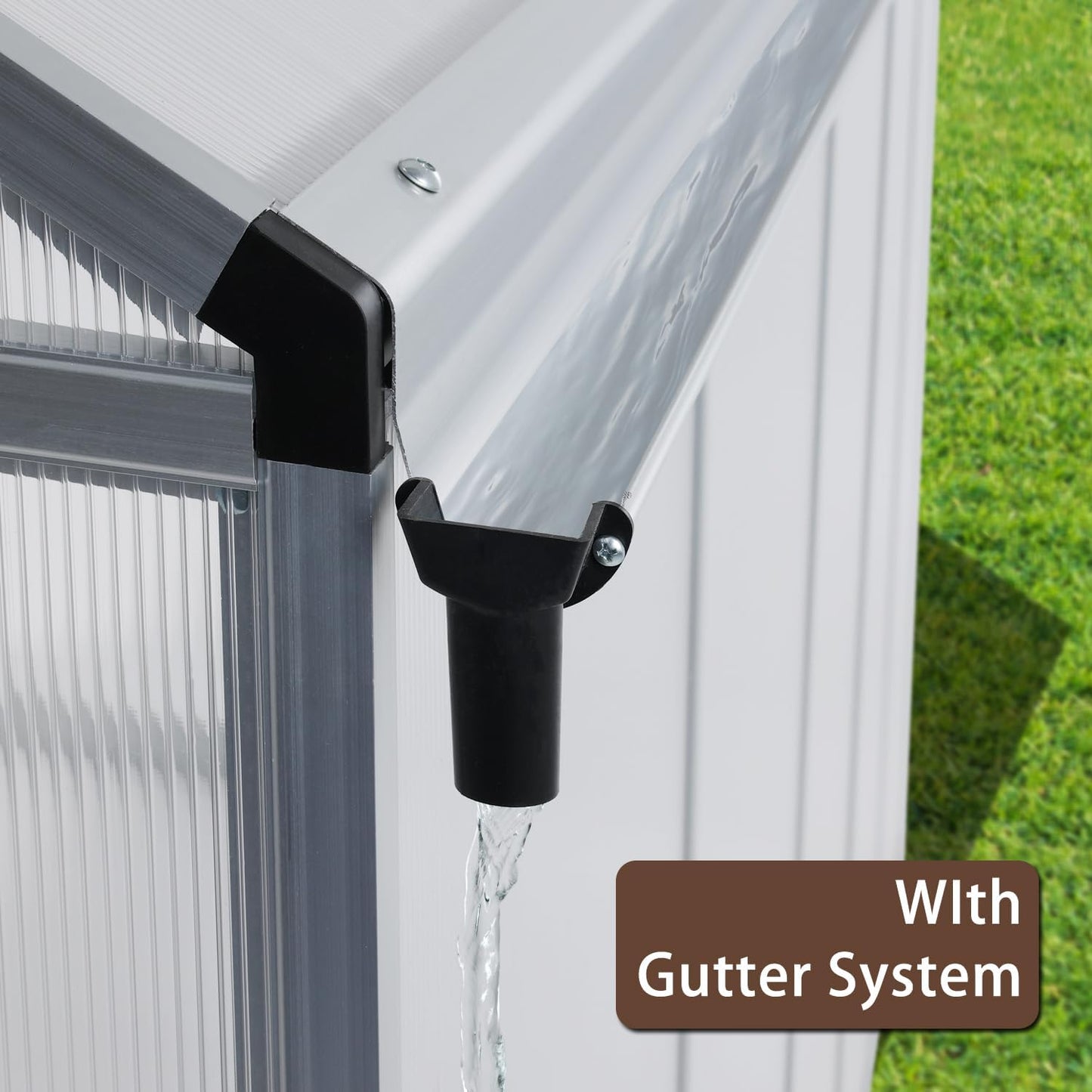 BPS 6' x 8' Walk-in Polycarbonate Greenhouse with Heavy-Duty Aluminum Frame, 1 Vent Window & Lockable Door for Outdoor, Patio, Backyard, and Garden Use