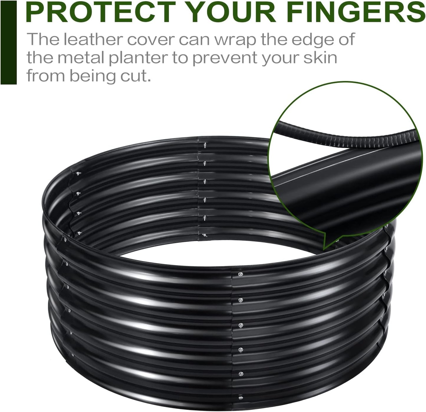 EDOSTORY 17" Tall, 42" Round Metal Raised Bed Garden Bed Kit, Galvanized Planter Raised Garden Boxes Outdoor, Large Metal Raised Garden Beds for Vegetables, Flowers, Herbs