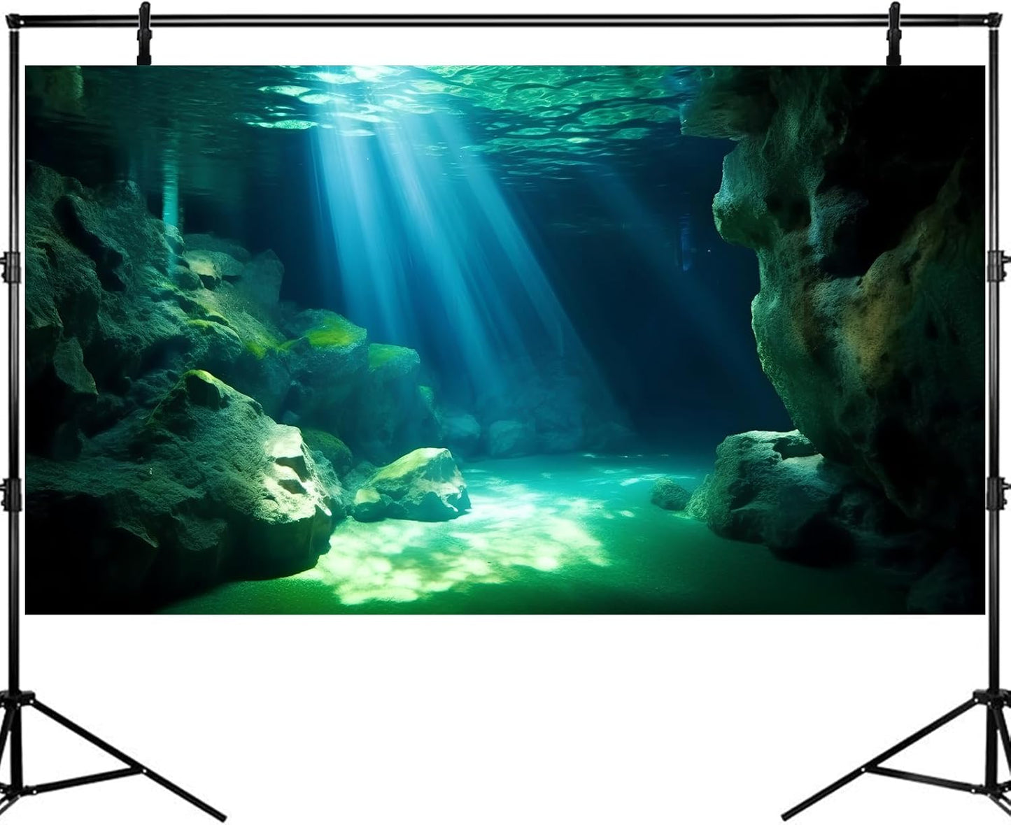 Underwater Fish Tank Background Under The Sea Cave Style Aquarium Background Ocean Floor Cave Sunlight Fish Tank Backdrop Tropical Fish Aquarium Terrarium Backgrounds Decorations 60x24in