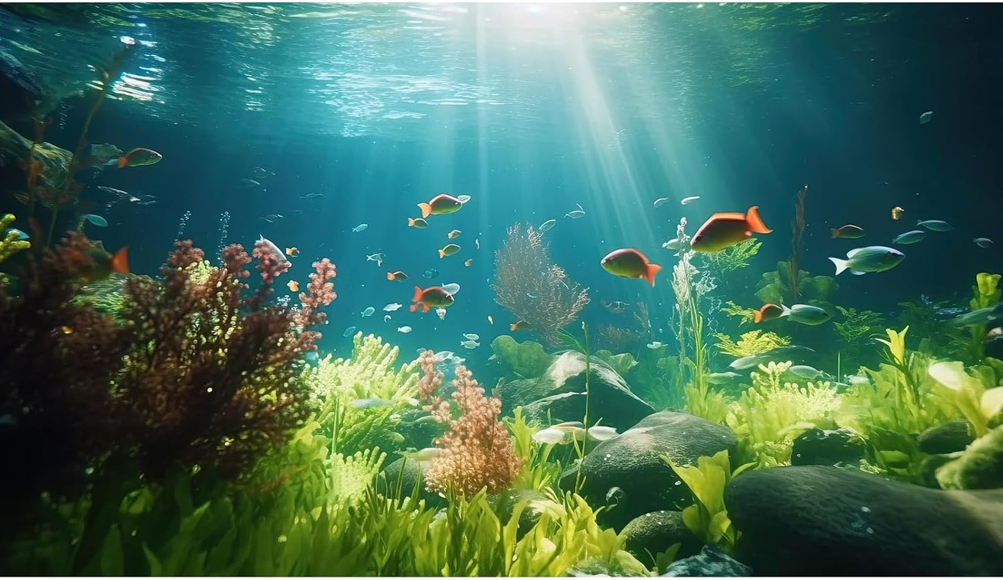 Fish Tank Background Underwater Aquarium Background Under The Sea Aquatic Plants Fish Tank Backgrounds Ocean Floor Rock Terrarium Wallpaper Tropical Fish Aquarium Reptile Tank Backgrounds 48x20in
