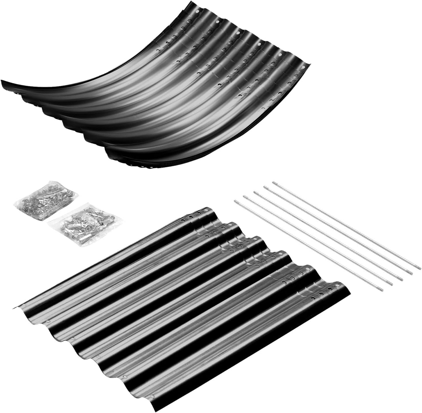 Land Guard 6x3x1.5ft Galvanized Raised Garden Bed Kit, Metal Planter Boxes Outdoor, Oval Metal Raised Garden Bed for Vegetables, Flowers (Dark Gray)