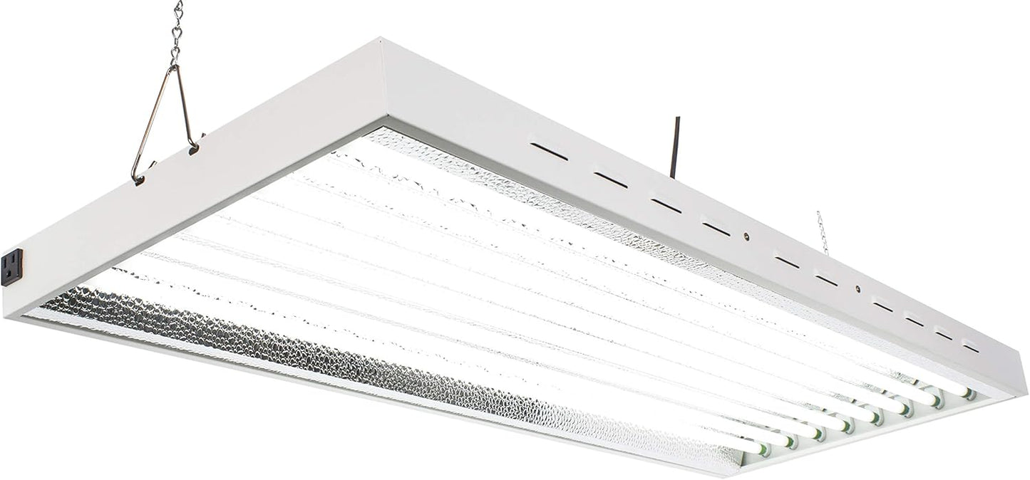 4Ft X 19in 8 Lamps 400W T5 Fluorescent Grow Lights with 40000 Lumens and 6500K Sun Light, Great for VegGrow Stages of Indoor Garden. Fast Growing!