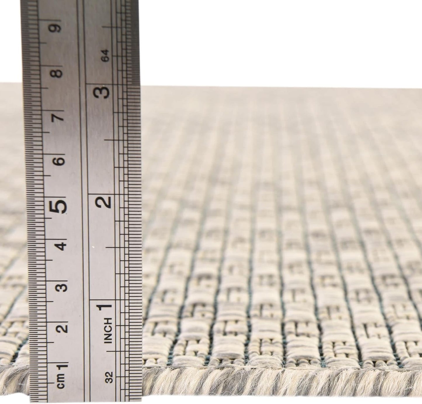 Unique Loom Collection Casual Transitional Solid Heathered Indoor/Outdoor Flatweave Area Rug (5' 3" Square, Light Gray/Ivory)