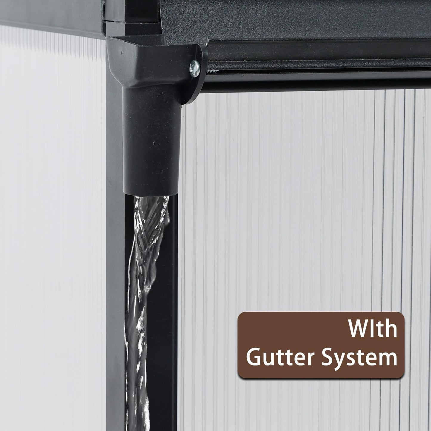 BPS 6' x 8' Walk-in Polycarbonate Greenhouse with Heavy-Duty Aluminum Frame, 1 Vent Window & Lockable Door for Outdoor, Patio, Backyard, and Garden Use