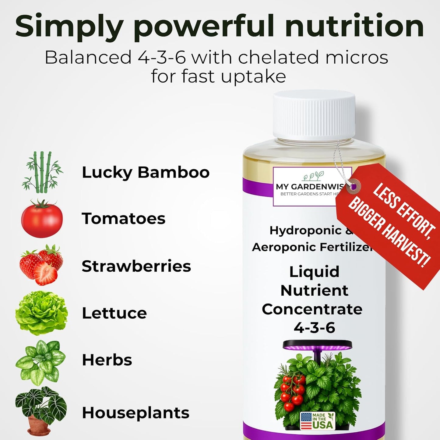 Liquid Plant Food – Hydroponics Nutrients for Indoor House Plants, Tomato, Strawberry, Lucky Bamboo, Lettuce, Vegetable Garden & Herbs – Aero Nutrients Liquid Fertilizer for All Growing Systems (16oz)